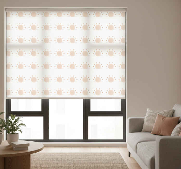 Abstrakti minimalistinen aurinko beige rullaverho - Tenstickers