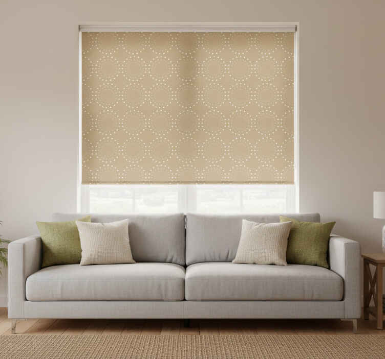 Beige rullaverho valkoisilla ympyröillä - Tenstickers