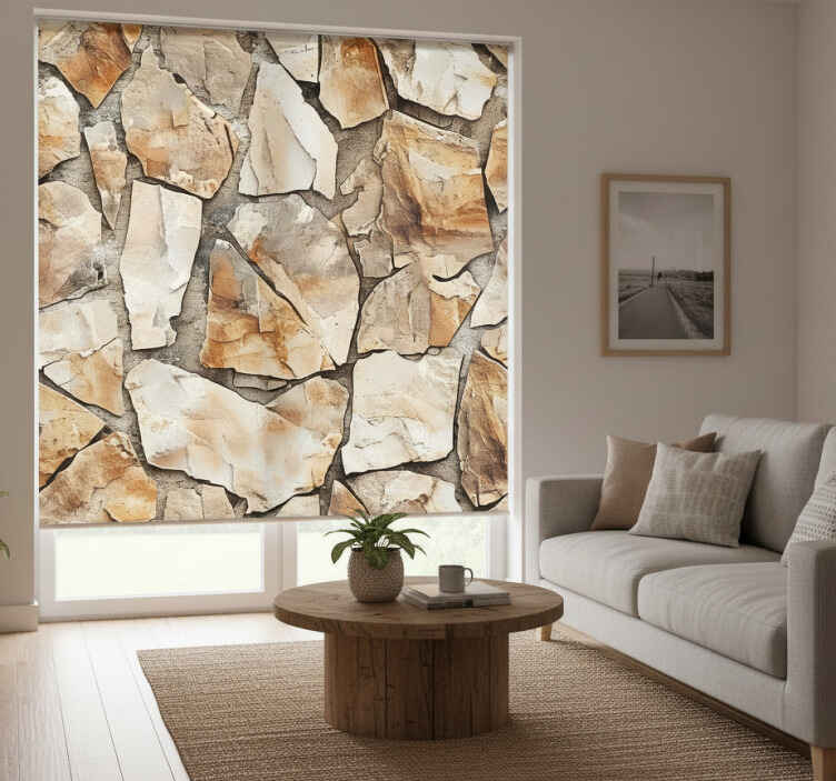 Beige rullaverho maalaiskuvioin - Tenstickers