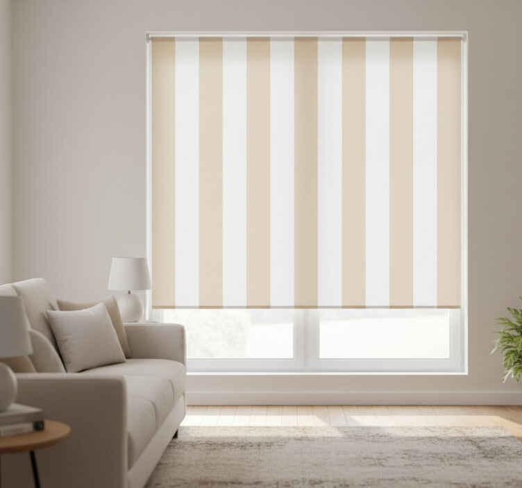 Persiana enrollable beige colores blanco y beige - TenVinilo