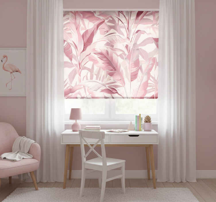 Pink roller blind rainforest retreat - TenStickers