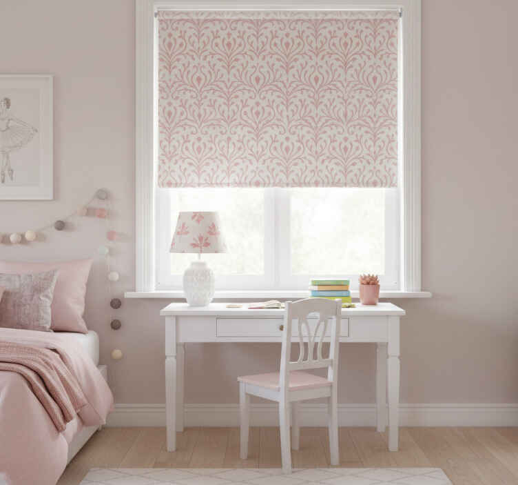 Pink roller blind with elegant minimalist pattern - TenStickers