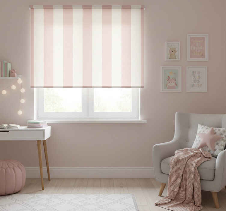 Pink roller blind soft blush stripe - TenStickers