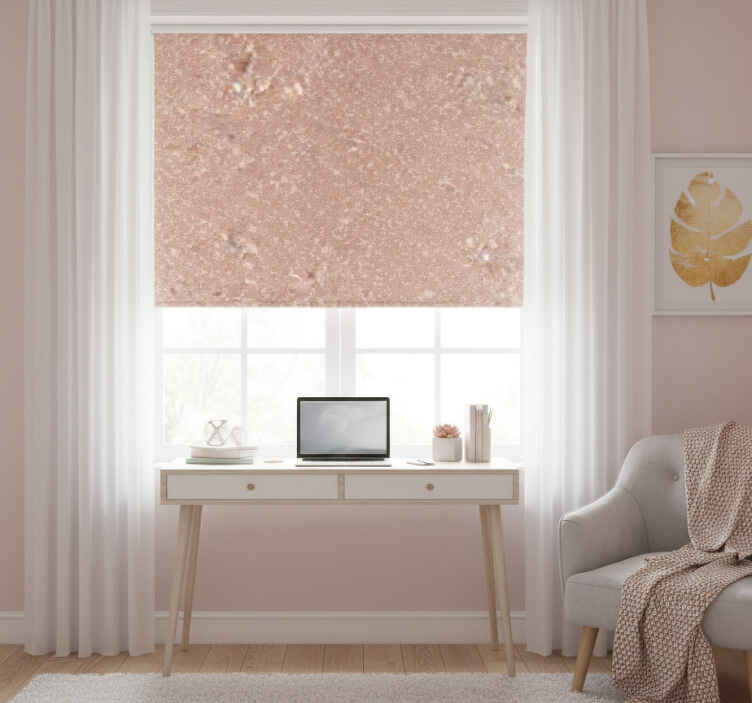 Pink roller blind with rose gold metallic design - TenStickers