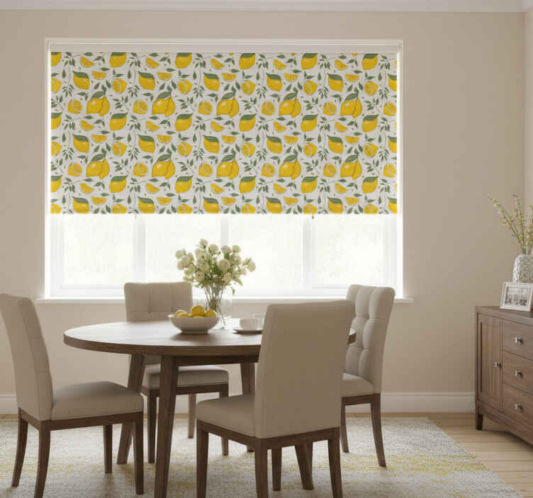 Blind yellow lemons and cream flowers - TenStickers