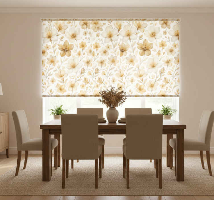 Blind yellow realistic floral pattern - TenStickers