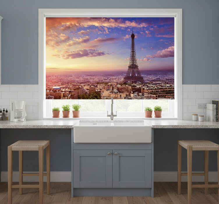Persiana enrollable para cocina vista de parís - TenVinilo