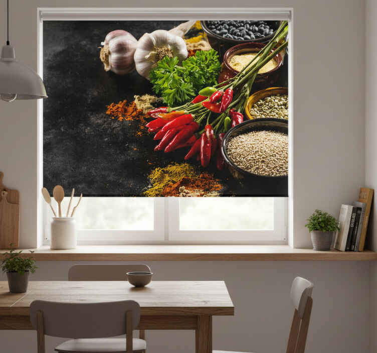 Persiana enrollable para cocina cocinar con especias - TenVinilo