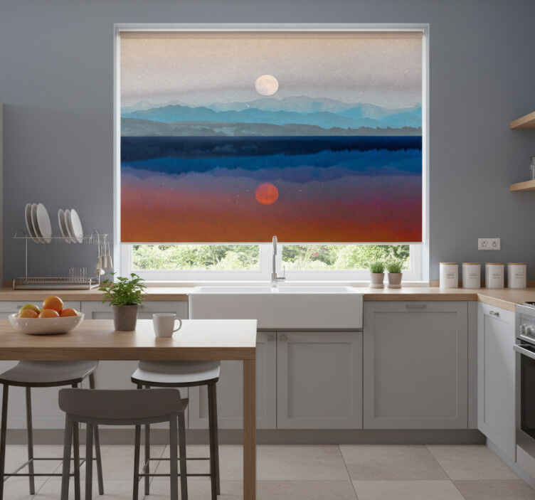 Store enrouleur cuisine design lune magnifique - TenStickers