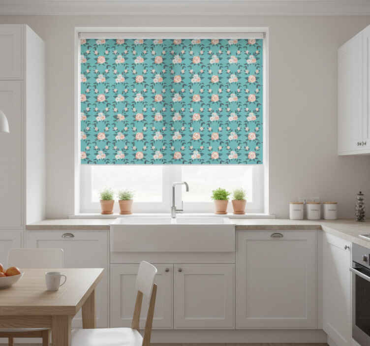 Persiana enrollable para cocina pastel multicolor rosas - TenVinilo