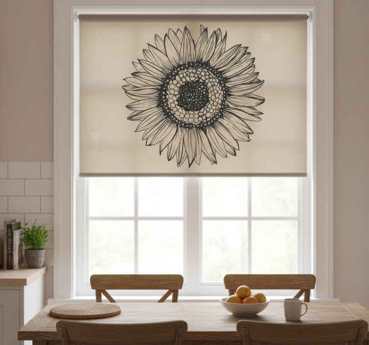 Küchenfenster rollo in beige sonnenblume - TenStickers