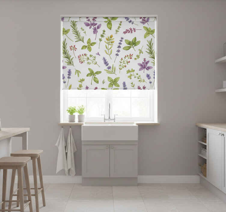 Store enrouleur cuisine herbes colorées - TenStickers