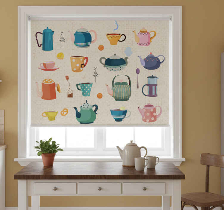 Persiana enrollable para cocina vintage té - TenVinilo