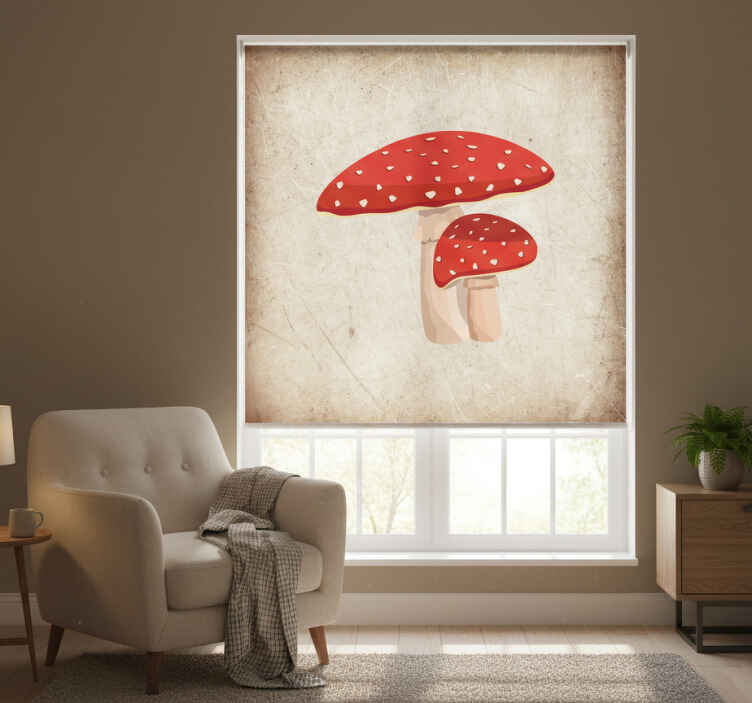Kitchen roller blind amanita mushroom design - TenStickers