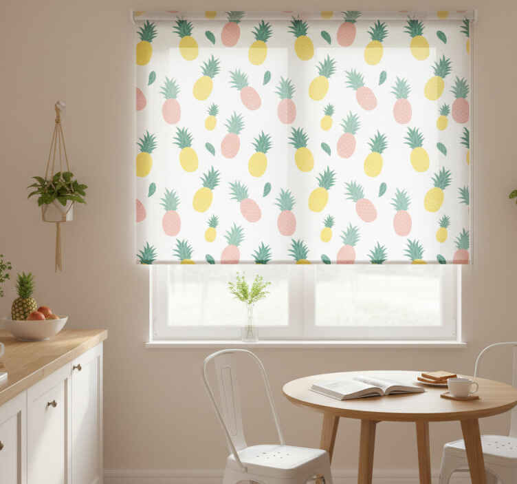 Kitchen roller blind with pineapple fruit design - TenStickers