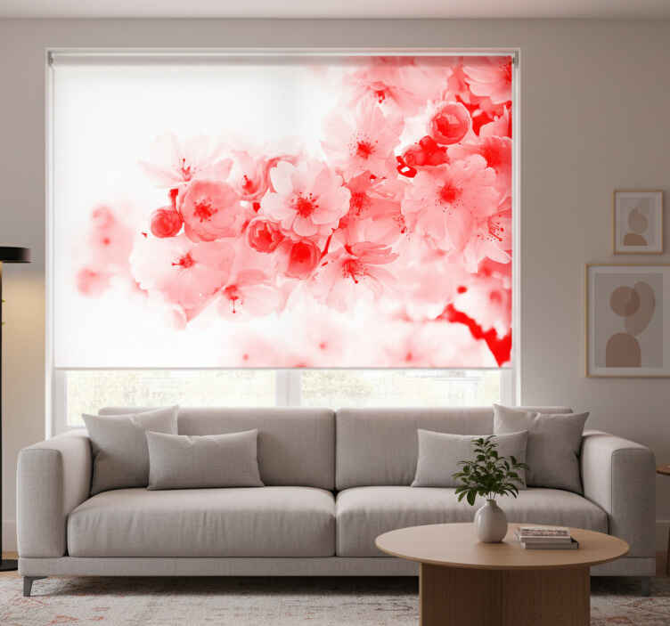White blind with red bush wallpaper design - TenStickers