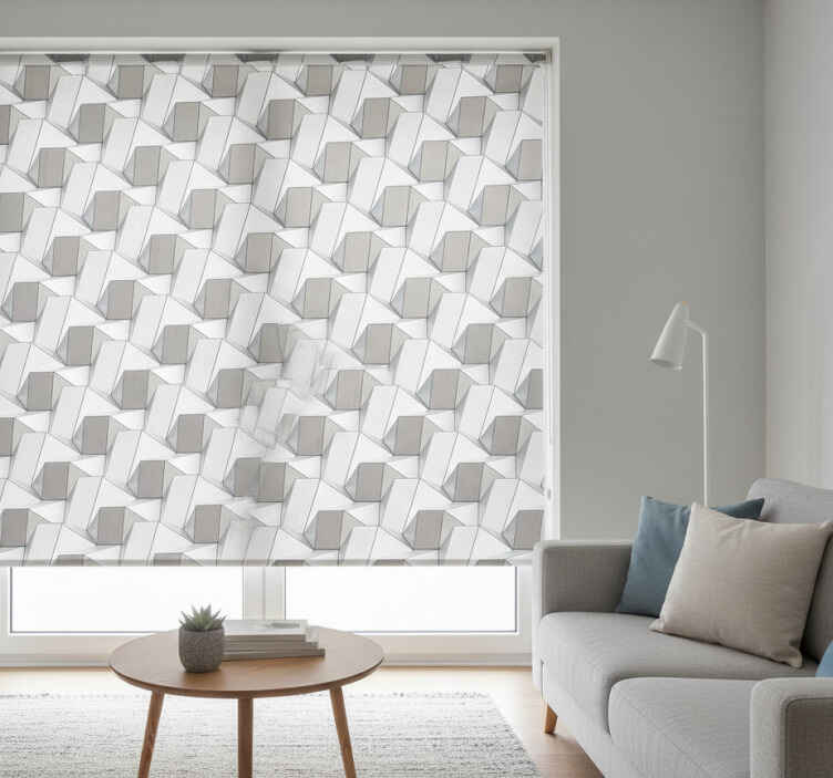 White blind with 3d pattern in grey - TenStickers