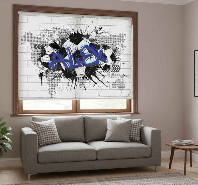 White blind football mural - TenStickers