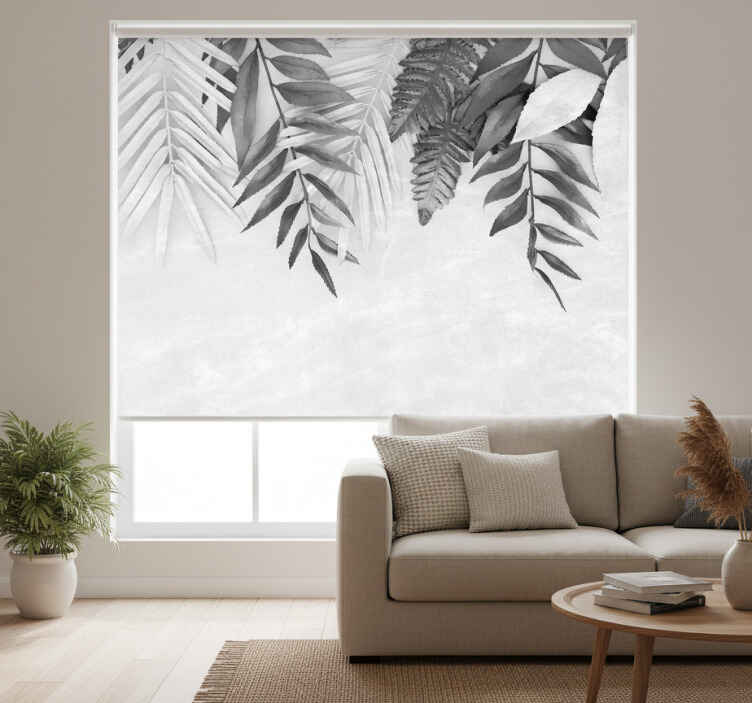 White blind with gray feather accents - TenStickers