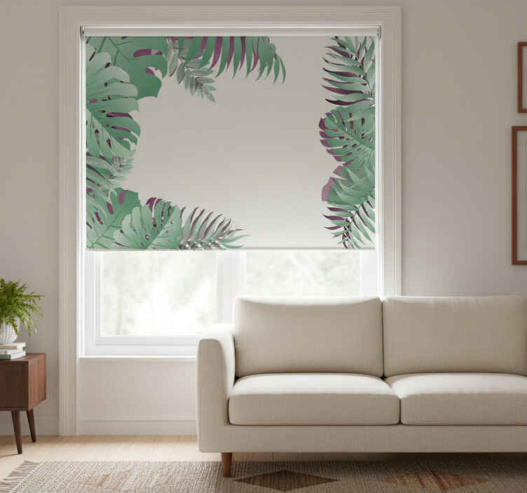 White blind retro tropical rainforest design - TenStickers
