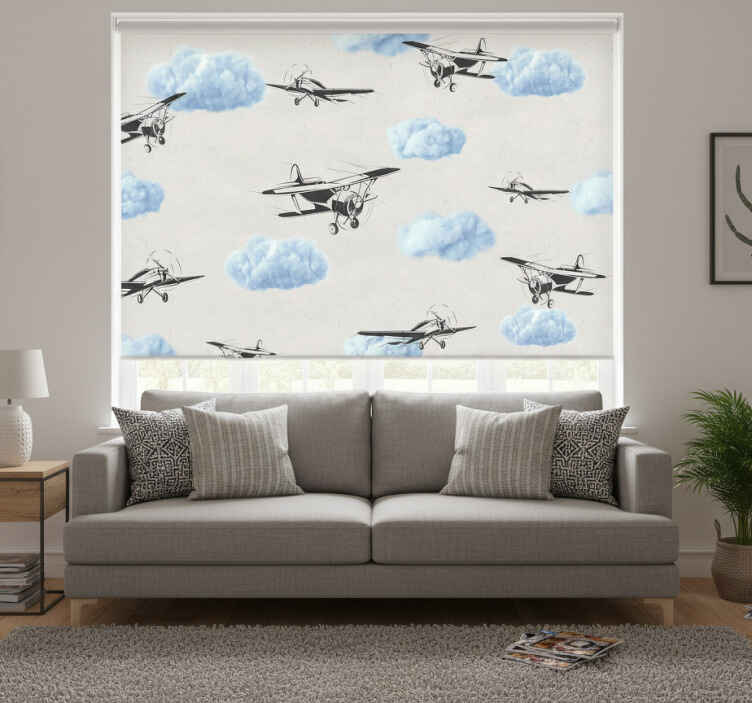 White blind airplanes in the sky - TenStickers