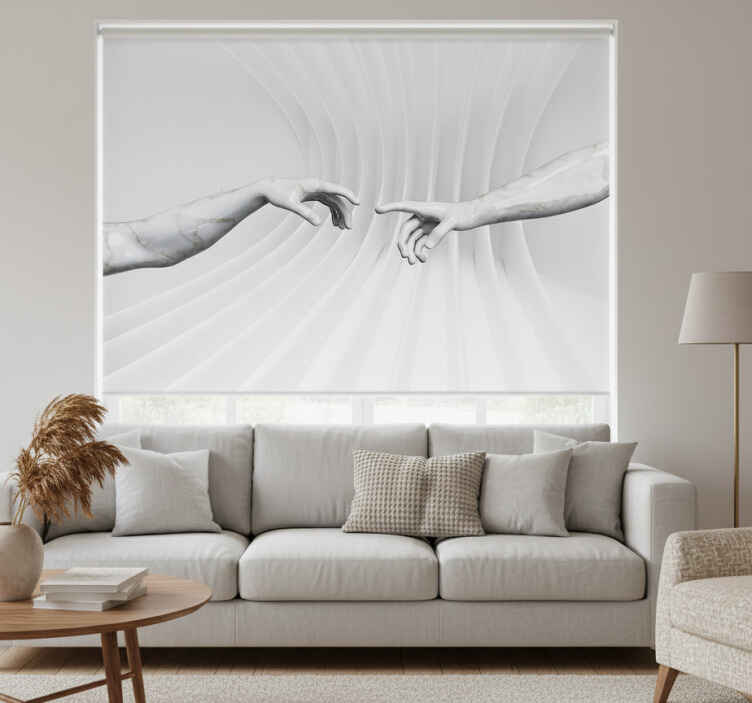 White blind optical illusion of creation of adam - TenStickers