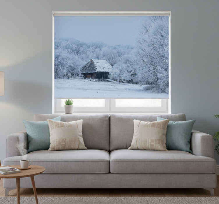 White blind for snowy courtyard home - TenStickers