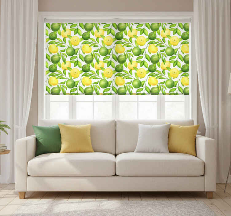 Store enrouleur bureau citrons et limes - TenStickers
