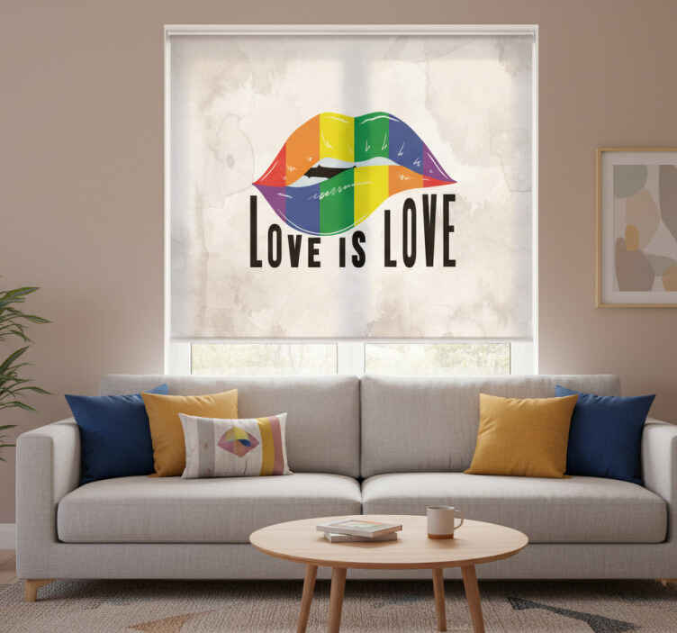 Living room blind with pride day lips design - TenStickers