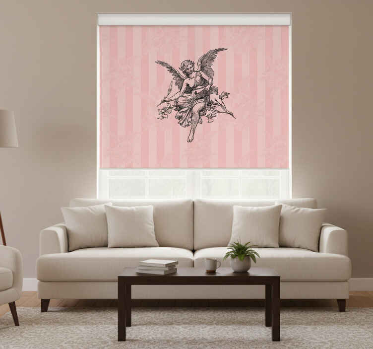 Living room blind with toile jouy pattern design - TenStickers