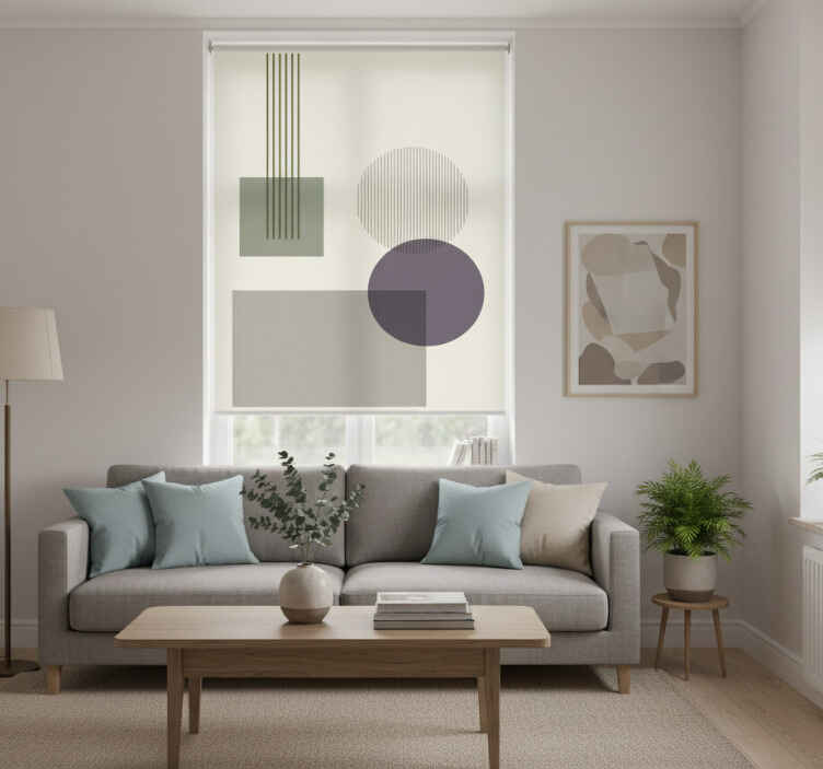 Living room blind in soft geometric shapes - TenStickers