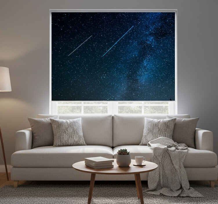 Living room blind with beautiful shooting star scene - TenStickers