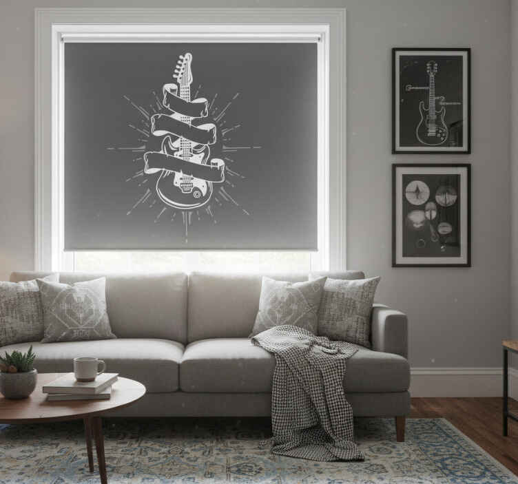 Living room blind guitar style design - TenStickers