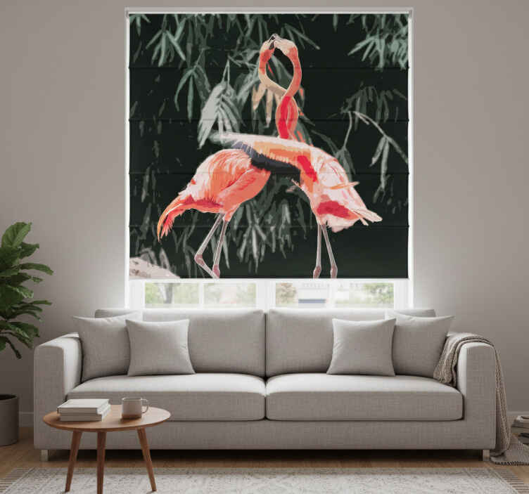 Store enrouleur bureau photo de flamants roses - TenStickers