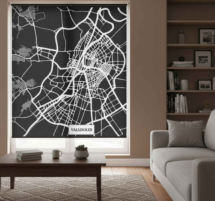Persiana enrollable salón mapa topográfico de valladolid - TenVinilo