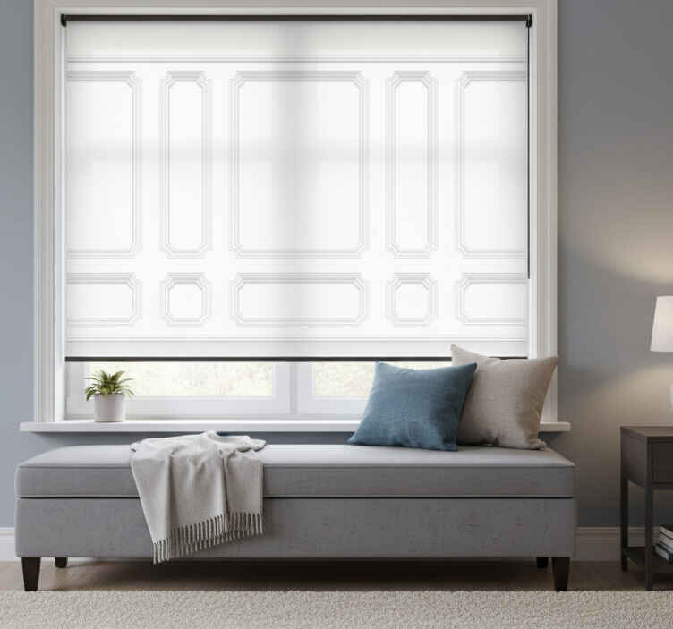 White roller blind with classic panels - TenStickers