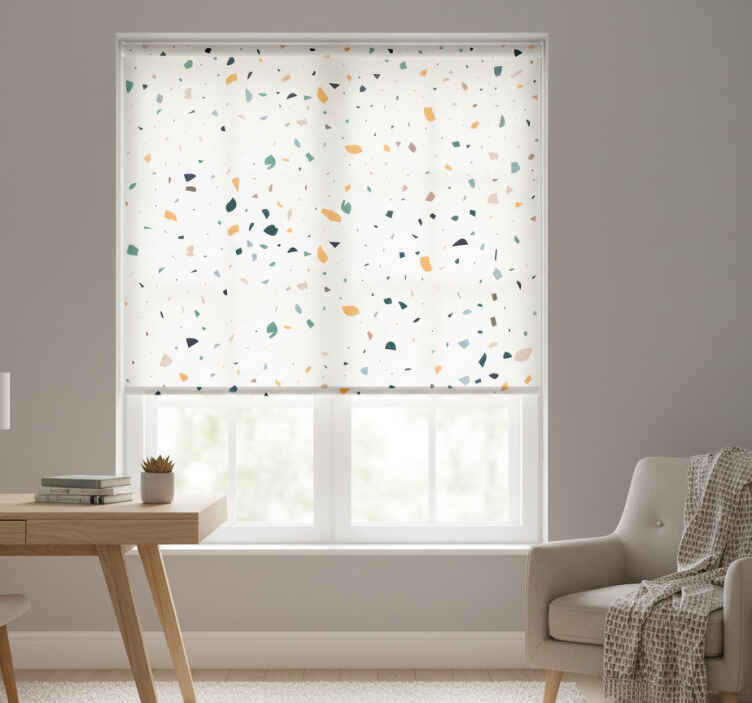 White roller blind white terrazzo - TenStickers