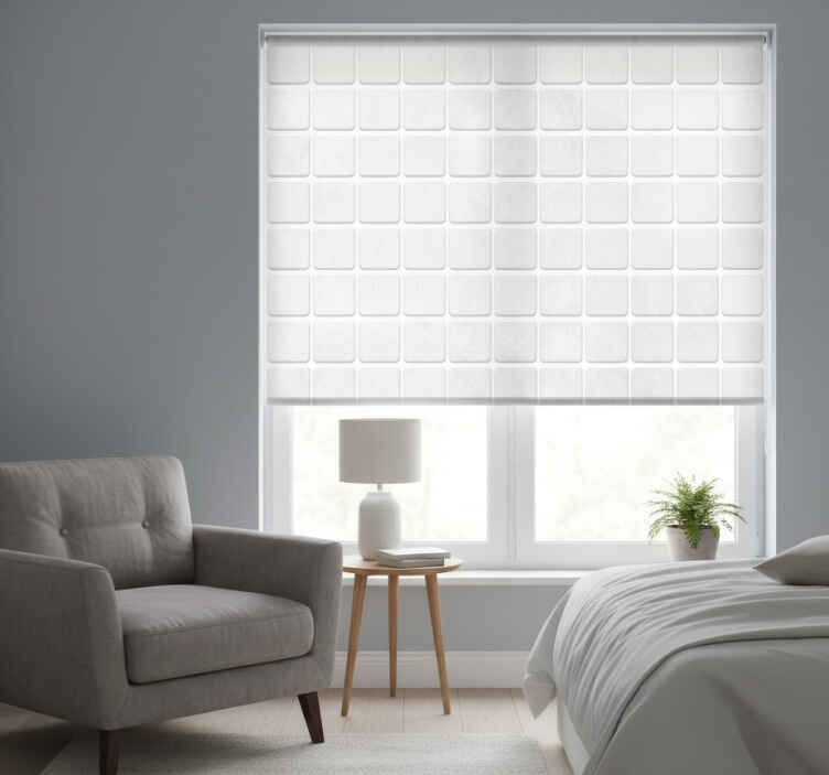 White roller blind white mesh tile - TenStickers