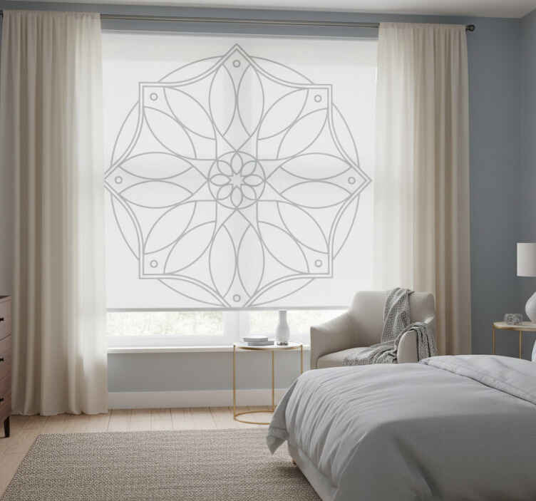 White roller blind with mandala pattern - TenStickers