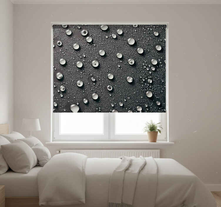 Store enrouleur noir fond de salle de bain gris - TenStickers