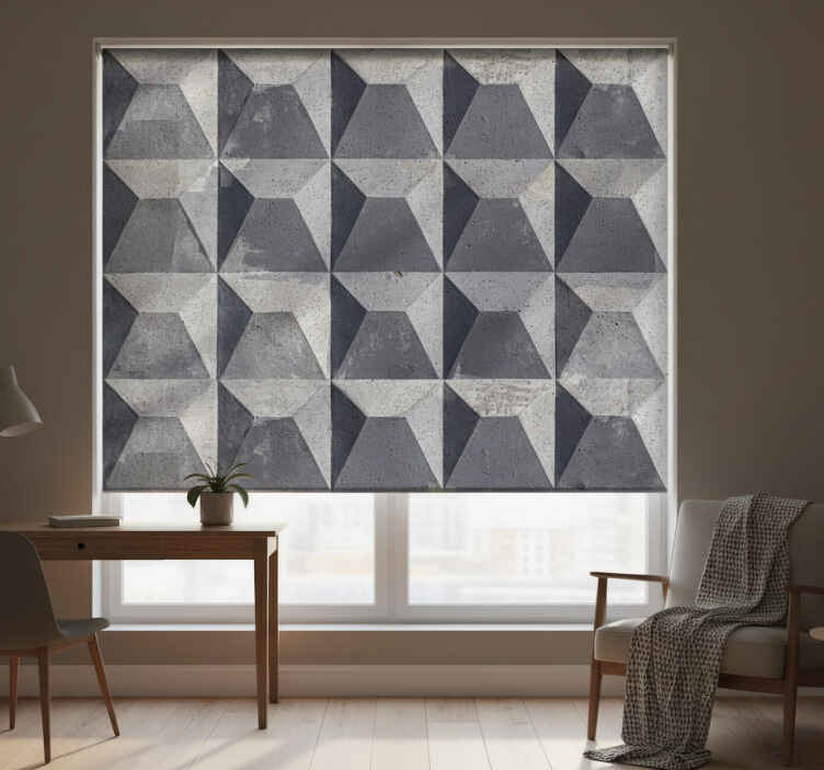 Gray roller blind with raw concrete texture - TenStickers