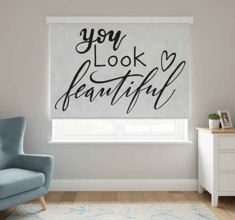 Gray roller blind you look beautiful - TenStickers