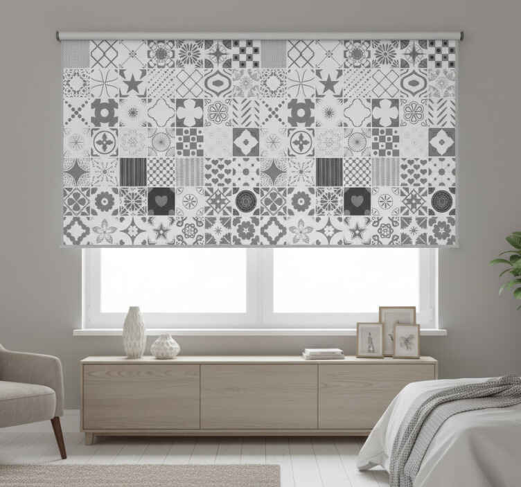 Gray roller blind "trujillo" grey tiles - TenStickers