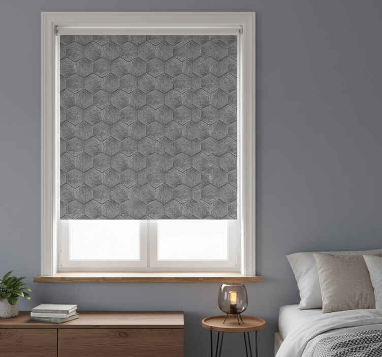 Gray roller blind inspired by gaudí mosaic - TenStickers