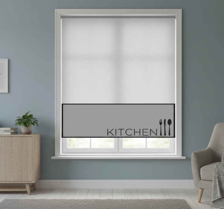 Gray roller blind for a stylish kitchen - TenStickers