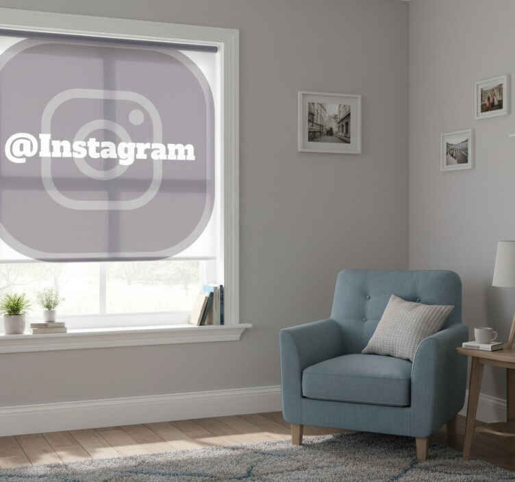 Gray roller blind your instagram - TenStickers
