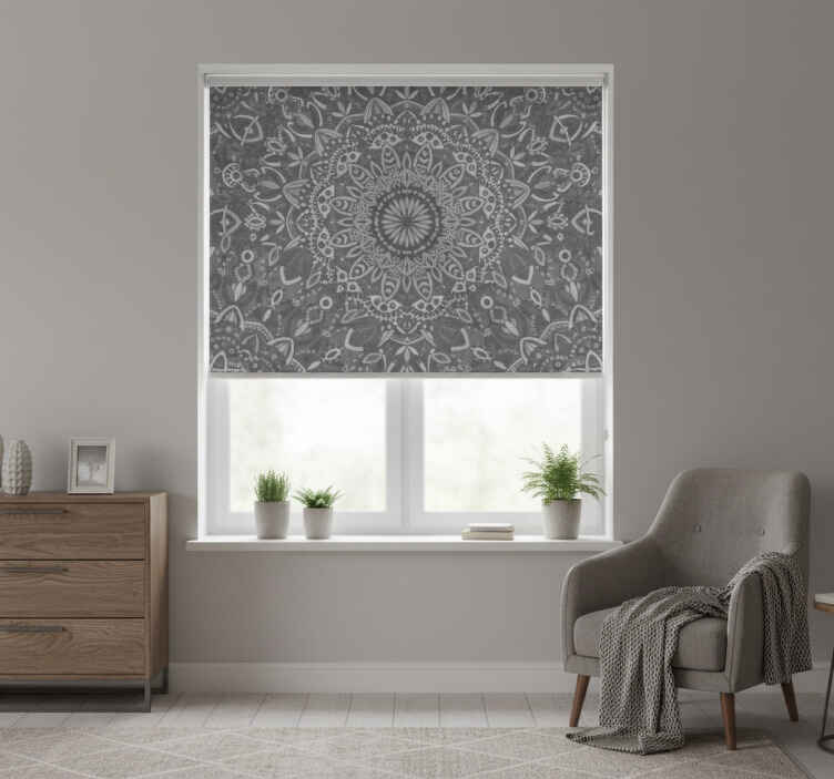 Store enrouleur gris motif mandala complexe - TenStickers