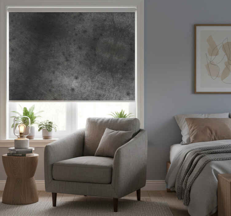 Gray roller blind in dark steel color - TenStickers