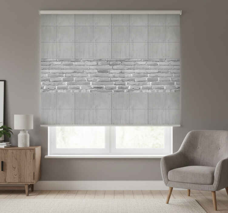 Gray roller blind concrete panels - TenStickers