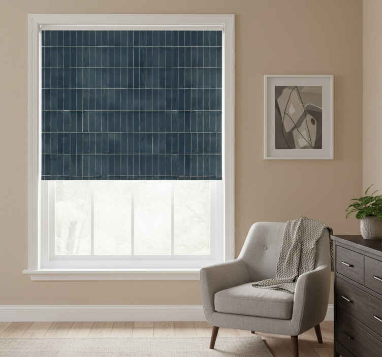 Gray roller blind with grey tiles design - TenStickers